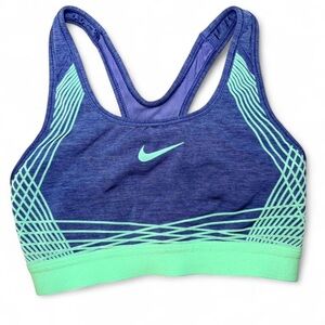 Nike Women's Blue and Mint Sports Bra